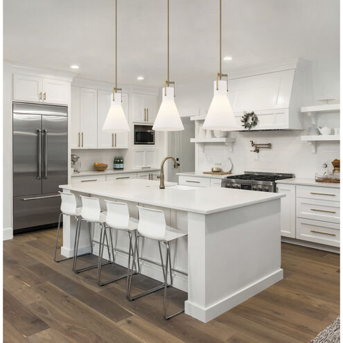 Izel 1 Light 12 inch Antique Brass with Matte Opal Pendant Ceiling Light