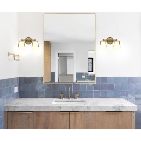 Allure 2 Light 13.75 inch Antique Brass with Matte Opal Vanity Light Wall Light