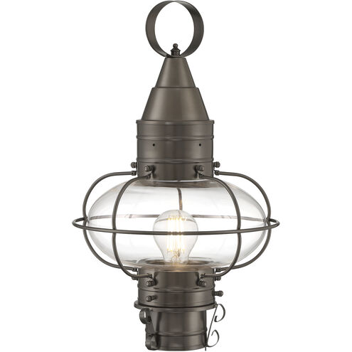 Classic Onion 1 Light 17.5 inch Bronze with Clear Outdoor Post Light, Medium