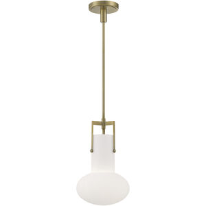 Izel 1 Light 10 inch Antique Brass with Matte Opal Pendant Ceiling Light
