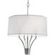Diamond 4 Light 21 inch Polished Nickel with White Chandelier Ceiling Light in White Shade