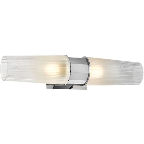 Icycle Sconce Wall Light in Matte Black, Clear/Chrome Gradient