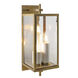 Back Bay 3 Light 16.75 inch Aged Brass with Clear Outdoor Wall Sconce, Small