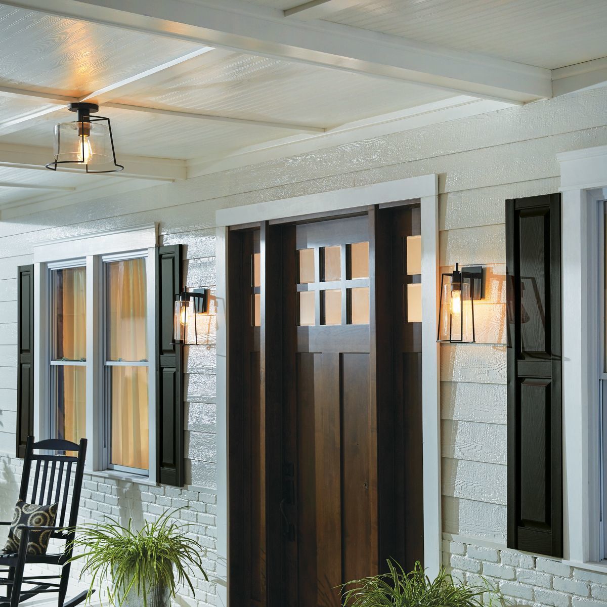 Front door flush mount light top