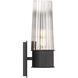 Icycle Sconce Wall Light in Matte Black, Clear/Chrome Gradient