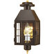 American Heritage 1 Light 16.5 inch Bronze with Clear Outdoor Wall Sconce