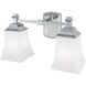 Sapphire 2 Light 16 inch Chrome with Shiny Opal Vanity Light Wall Light