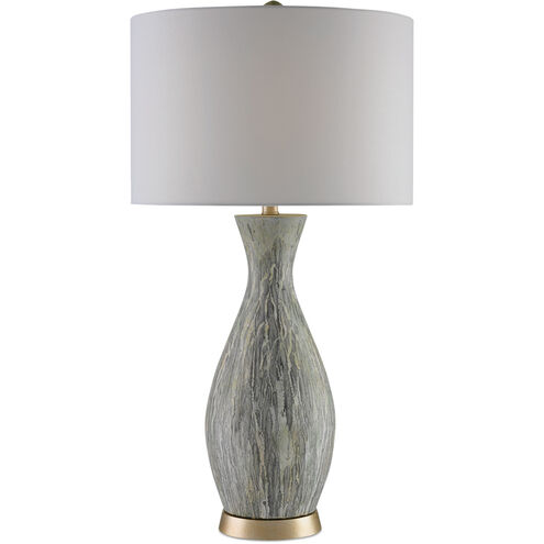 Rana 32 inch 150 watt Light Green/White/Silver Leaf Table Lamp Portable Light