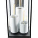 Back Bay 3 Light 24.5 inch Matte Black with Clear Outdoor Wall Sconce, Large