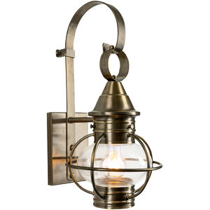 American Onion 1 Light 17.63 inch Antique Brass Outdoor Wall Light, Small