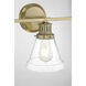 Alden 3 Light 26 inch Antique Brass with Clear Vanity Light Wall Light
