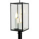 Back Bay 3 Light 23.25 inch Matte Black with Clear Outdoor Post Light
