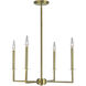 Ray 4 Light 25.13 inch Aged Brass Chandelier Ceiling Light