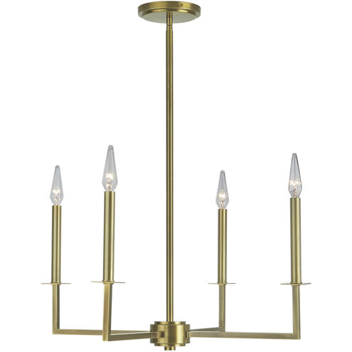 Ray 4 Light 25.13 inch Aged Brass Chandelier Ceiling Light