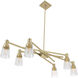 Carnival 6 Light 49.5 inch Satin Brass with Clear Chandelier Ceiling Light
