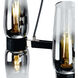 Flame 12 Light 36 inch Matte Black with Chrome and Clear Ombre Chandelier Ceiling Light