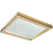 For-Square LED 12 inch Satin Brass with White Flush Mount Ceiling Light in Wave Pattern