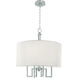 Maya 4 Light 20 inch Brushed Nickel with White Chandelier Ceiling Light, 4 Arm