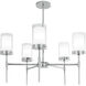 Kimberly 5 Light 27 inch Polished Nickel with Clear and White Chandelier Ceiling Light