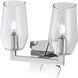 Gaia 2 Light 11.5 inch Chrome with Clear Vanity Light Wall Light