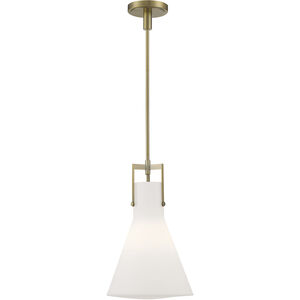 Izel 1 Light 12 inch Antique Brass with Matte Opal Pendant Ceiling Light
