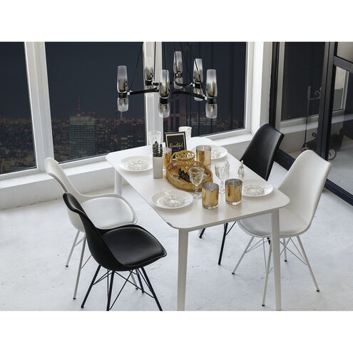 Flame 12 Light 36 inch Matte Black with Chrome and Clear Ombre Chandelier Ceiling Light