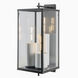 Back Bay 3 Light 24.5 inch Matte Black with Clear Outdoor Wall Sconce, Large
