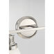 Alden 2 Light 16.25 inch Polished Nickel with Matte Opal Vanity Light Wall Light