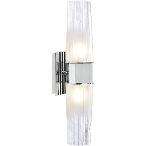 Icycle 2 Light 4.25 inch Chrome Wall Sconce Wall Light in Clear Frosted