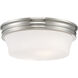 Galen 3 Light 14 inch Polished Nickel with Matte Opal Flush Mount Ceiling Light