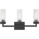 Lida 3 Light 21 inch Matte Black Vanity Light Wall Light