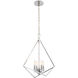 Trapezoid Cage 4 Light 18 inch Polished Nickel Pendant Ceiling Light