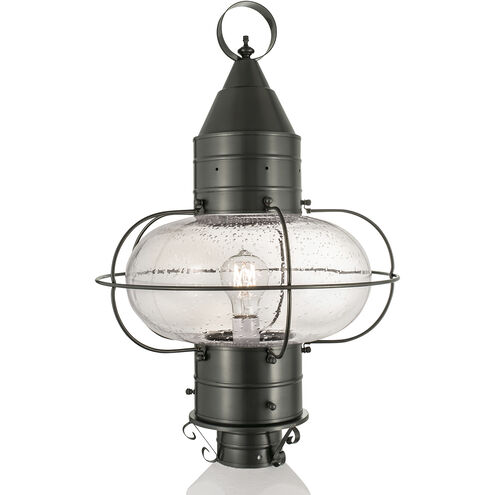 Classic Onion 1 Light 22.5 inch Gunmetal with Clear Outdoor Post Light in Gun Metal, Seedy, Large