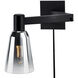 Audrey 20 inch Matte Black with Black Ombre Swingarm Sconce Wall Light