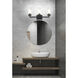 Lida 3 Light 21 inch Matte Black with Clear Vanity Light Wall Light