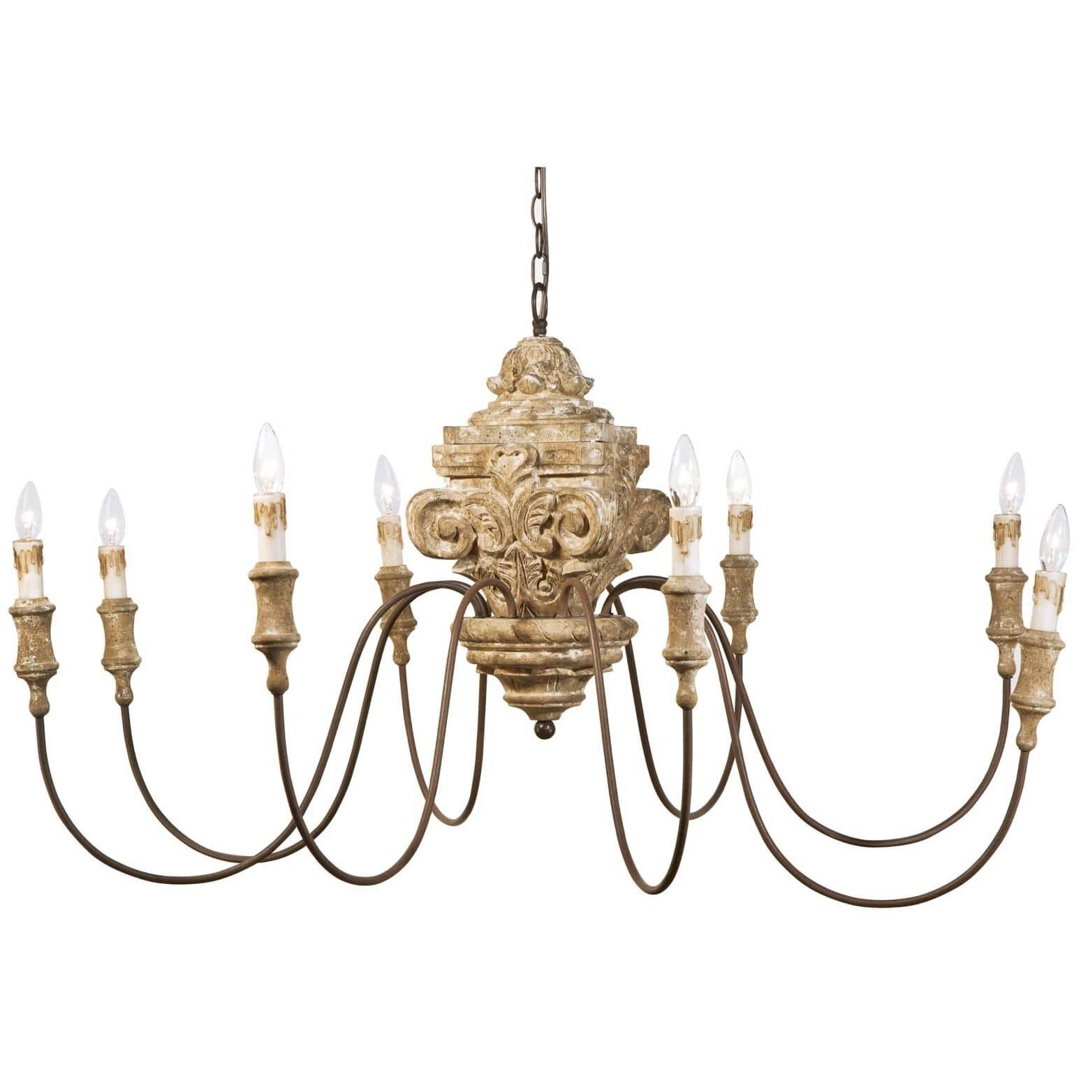 Wood Carved Chandelier