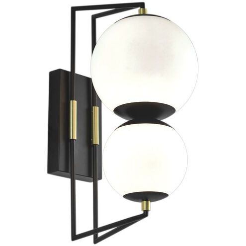 Cosmos LED 18.38 inch Matte Black with Satin Brass Outdoor Wall Light