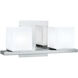 Icereto 2 Light 11.5 inch Chrome with Matte Opal Vanity Light Wall Light
