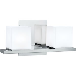 Icereto 2 Light 11.5 inch Chrome with Matte Opal Vanity Light Wall Light