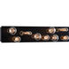 Hollywood 9 Light 24 inch Matte Black Bath Bar Wall Light