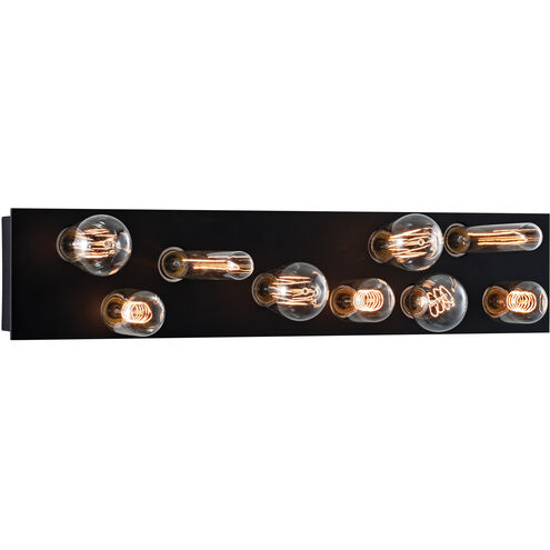 Hollywood 9 Light 24 inch Matte Black Bath Bar Wall Light