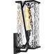 Waterfall 1 Light 18 inch Matte Black with Clear Outdoor Wall Sconce, Large