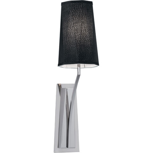 Diamond 1 Light 6 inch Polished Nickel Wall Sconce Wall Light in Black Shade