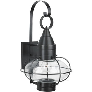 Classic Onion 1 Light 18.5 inch Black Outdoor Wall in Clear, Medium