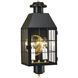 American Heritage 2 Light 21.75 inch Black with Clear Outdoor Wall Sconce