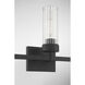 Lida 3 Light 21 inch Matte Black with Clear Vanity Light Wall Light