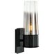 Icycle Sconce Wall Light in Matte Black, Clear/Chrome Gradient
