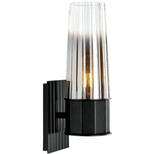 Icycle Sconce Wall Light in Matte Black, Clear/Chrome Gradient