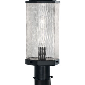Polygon 1 Light 12.63 inch Matte Black with Clear Outdoor Post Light