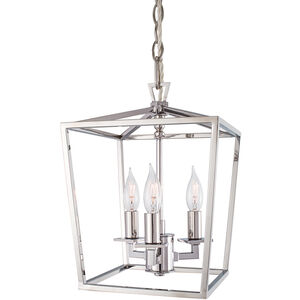 Cage 3 Light 8.5 inch Polished Nickel Mini Pendant Ceiling Light